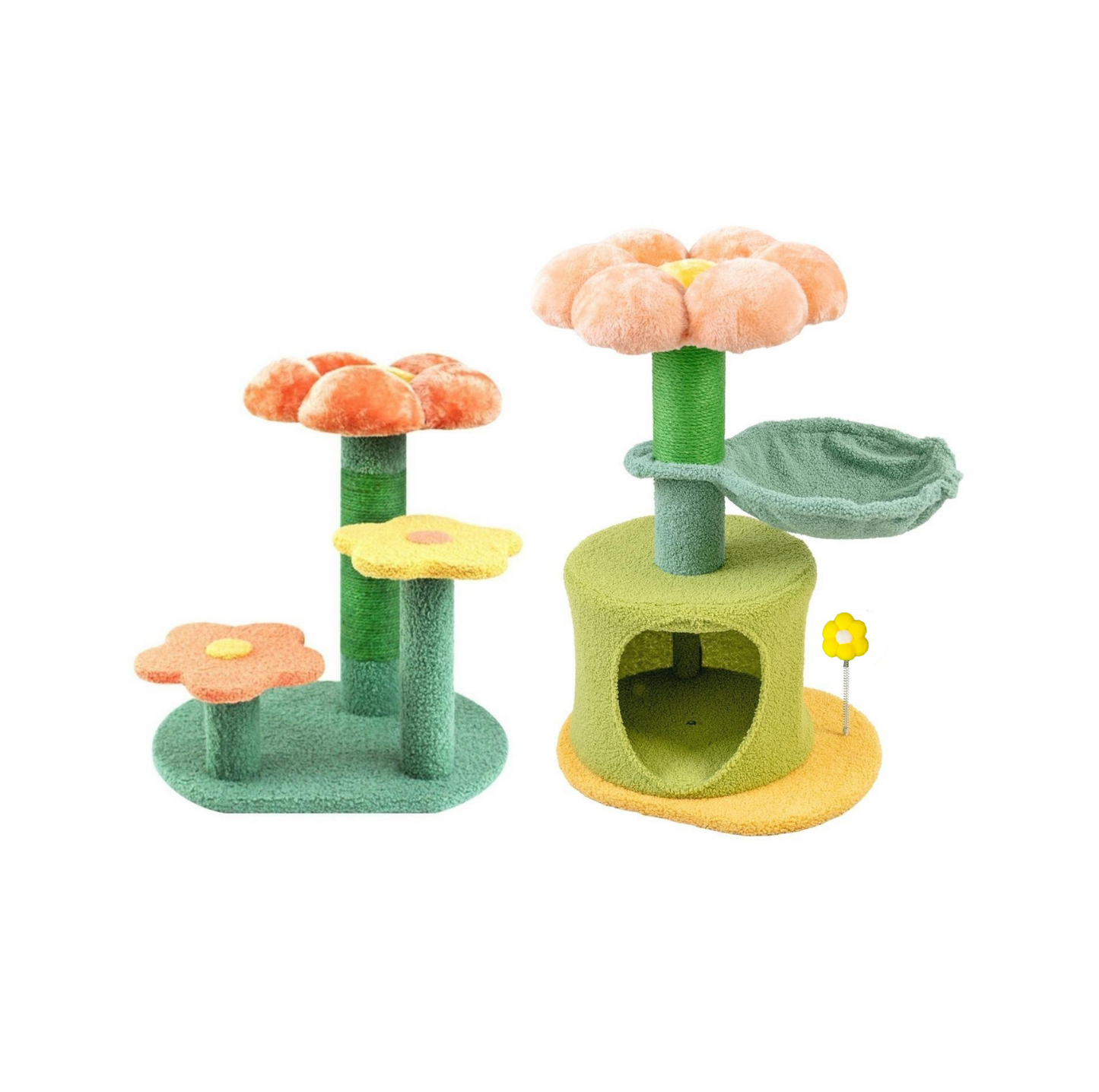 Flower-Styled Cat Tree with Soft Nest & Scratching Posts - {{product.type}} - PawPawUp