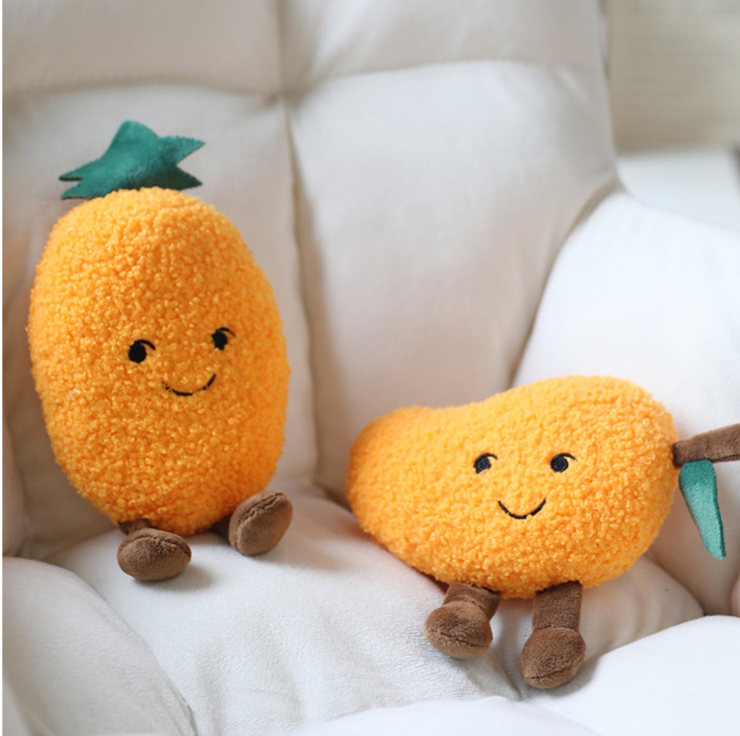 Fruit & Veggie Plush Pet Toy – With Crinkle Paper & Squeaker - {{product.type}} - PawPawUp