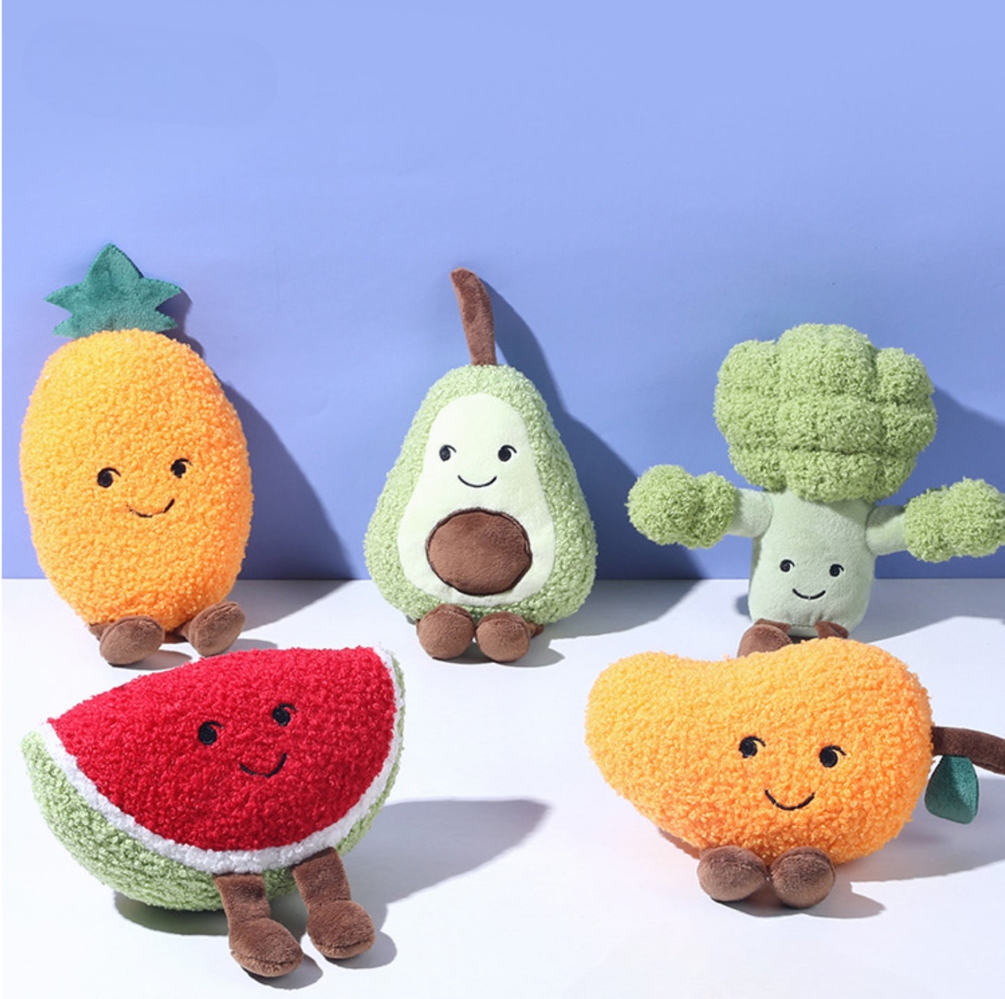 Fruit & Veggie Plush Pet Toy – With Crinkle Paper & Squeaker - {{product.type}} - PawPawUp