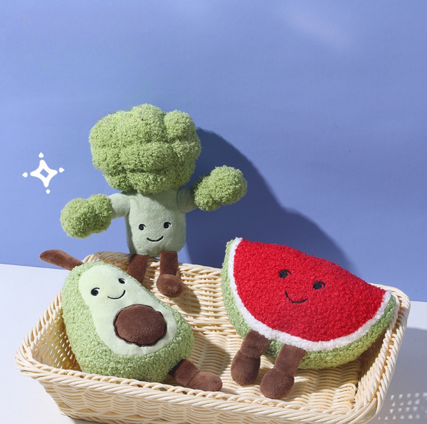 Fruit & Veggie Plush Pet Toy – With Crinkle Paper & Squeaker - {{product.type}} - PawPawUp