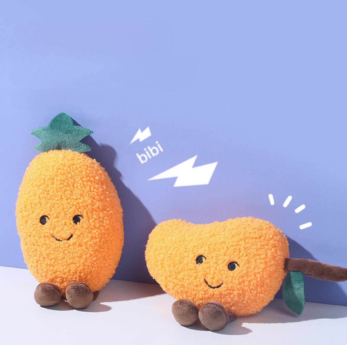 Fruit & Veggie Plush Pet Toy – With Crinkle Paper & Squeaker - {{product.type}} - PawPawUp
