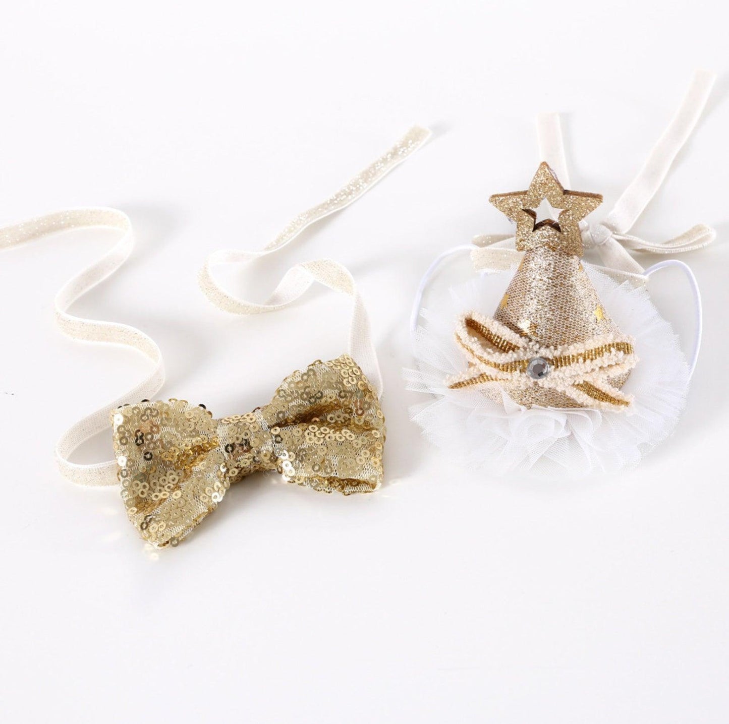 Glitter Birthday Accessory Set for Pets - Hat & Collar - {{product.type}} - PawPawUp