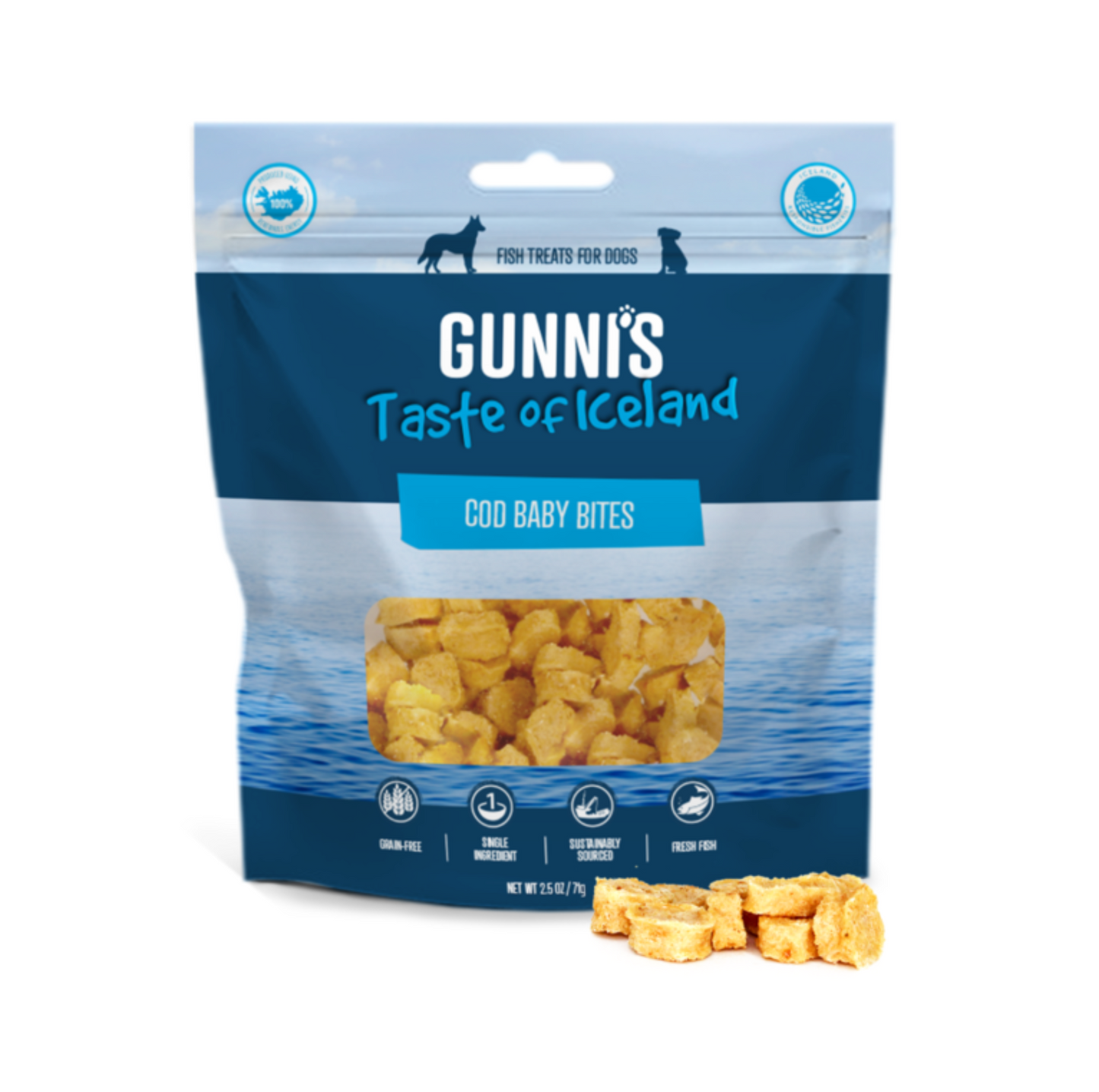 GUNNI'S Cod Baby Bites Dog Treats-71g - {{product.type}} - PawPawUp