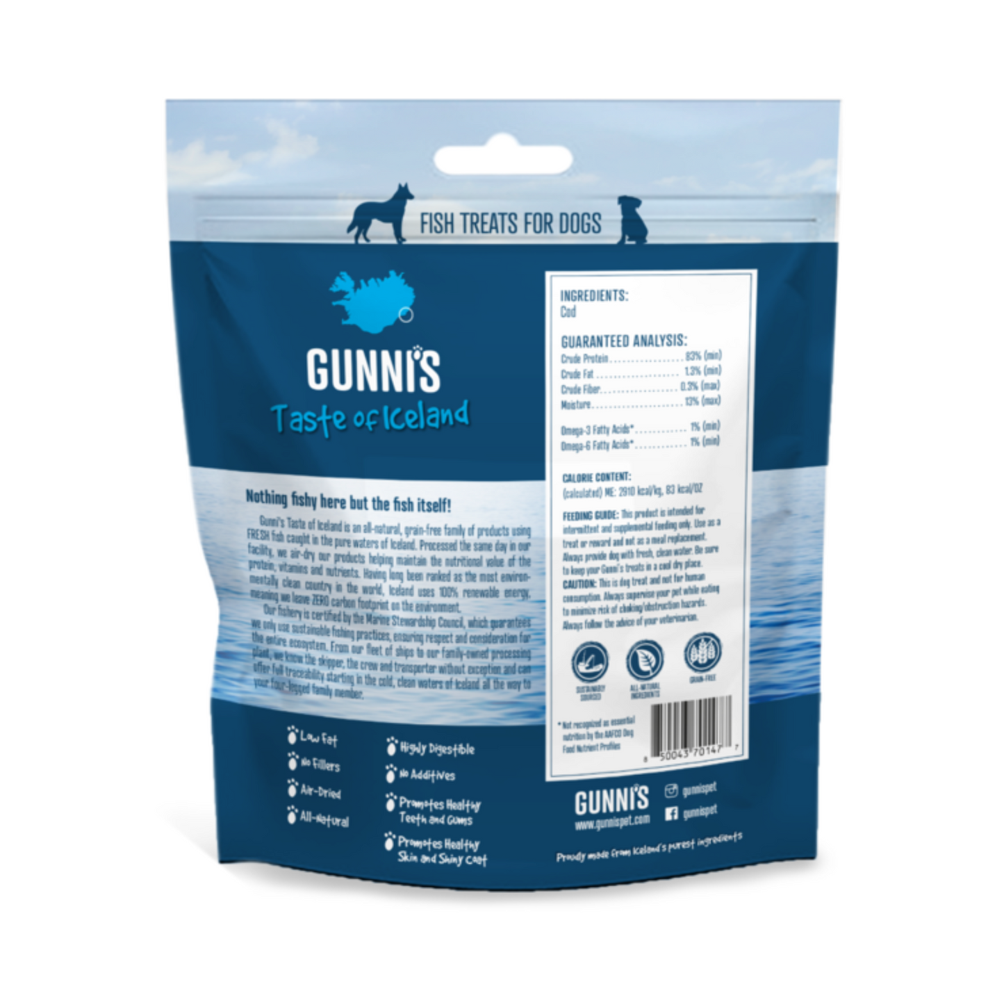 GUNNI'S Cod Wafers Dog Treats 141g - {{product.type}} - PawPawUp