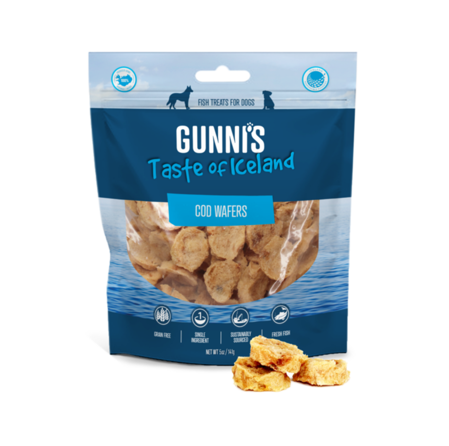 GUNNI'S Cod Wafers Dog Treats 141g - {{product.type}} - PawPawUp