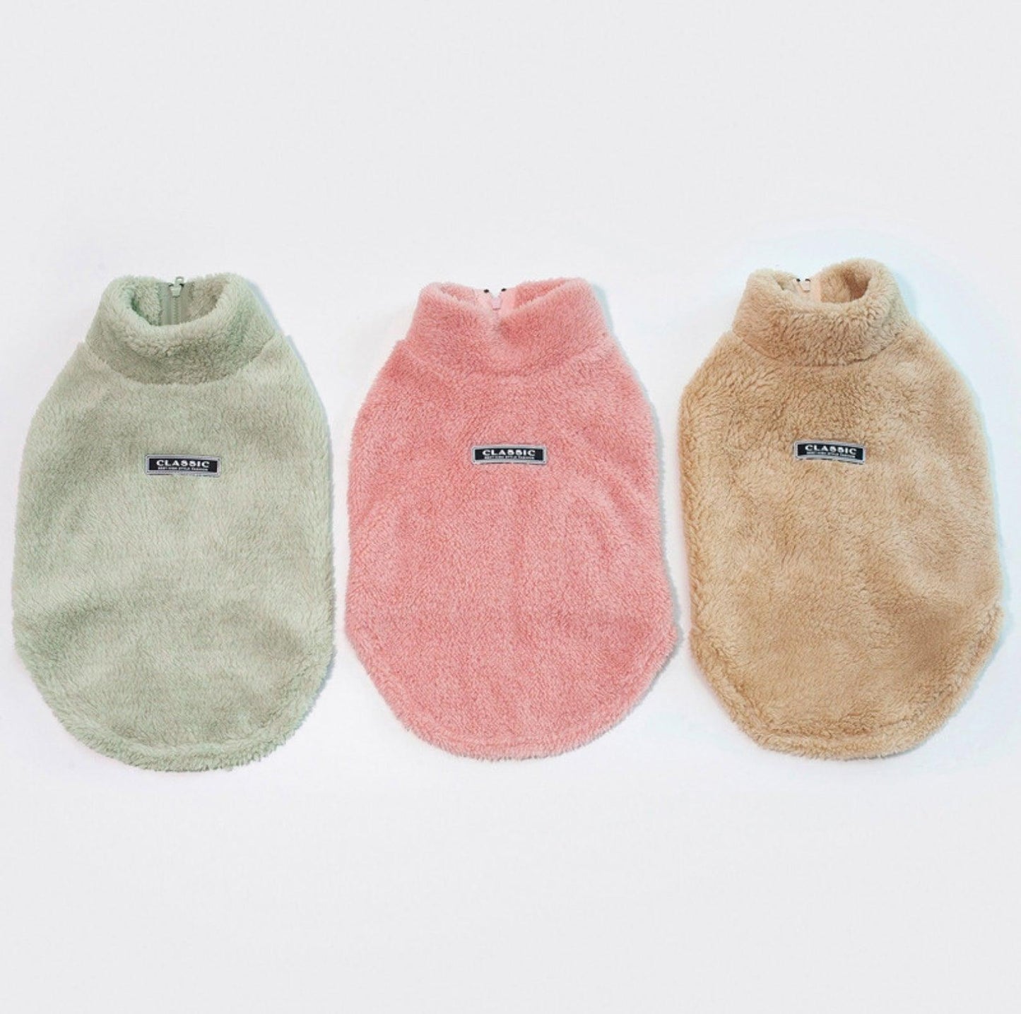 High-Collar Plush Dog Sweater - {{product.type}} - PawPawUp