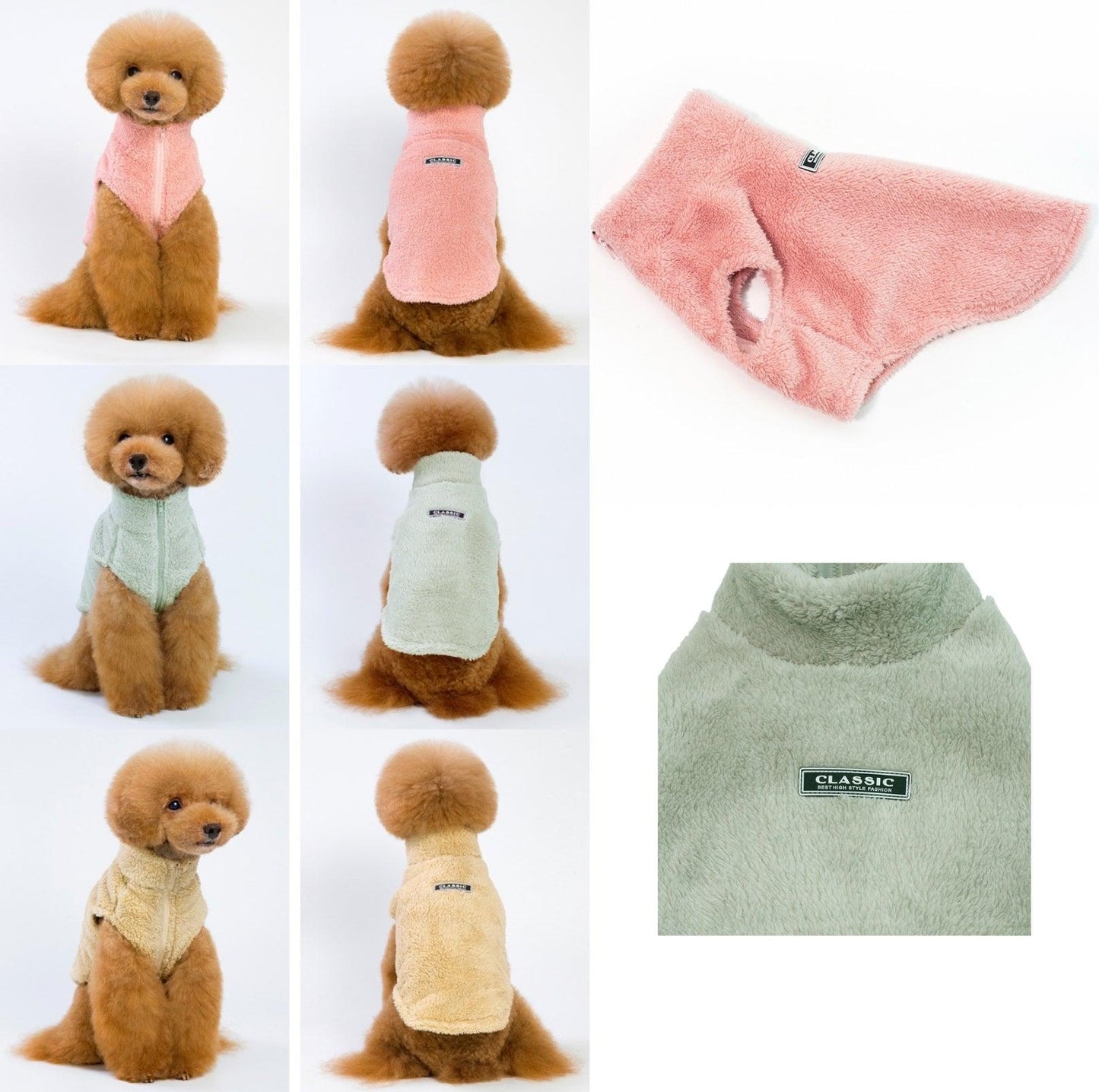 High-Collar Plush Dog Sweater - {{product.type}} - PawPawUp