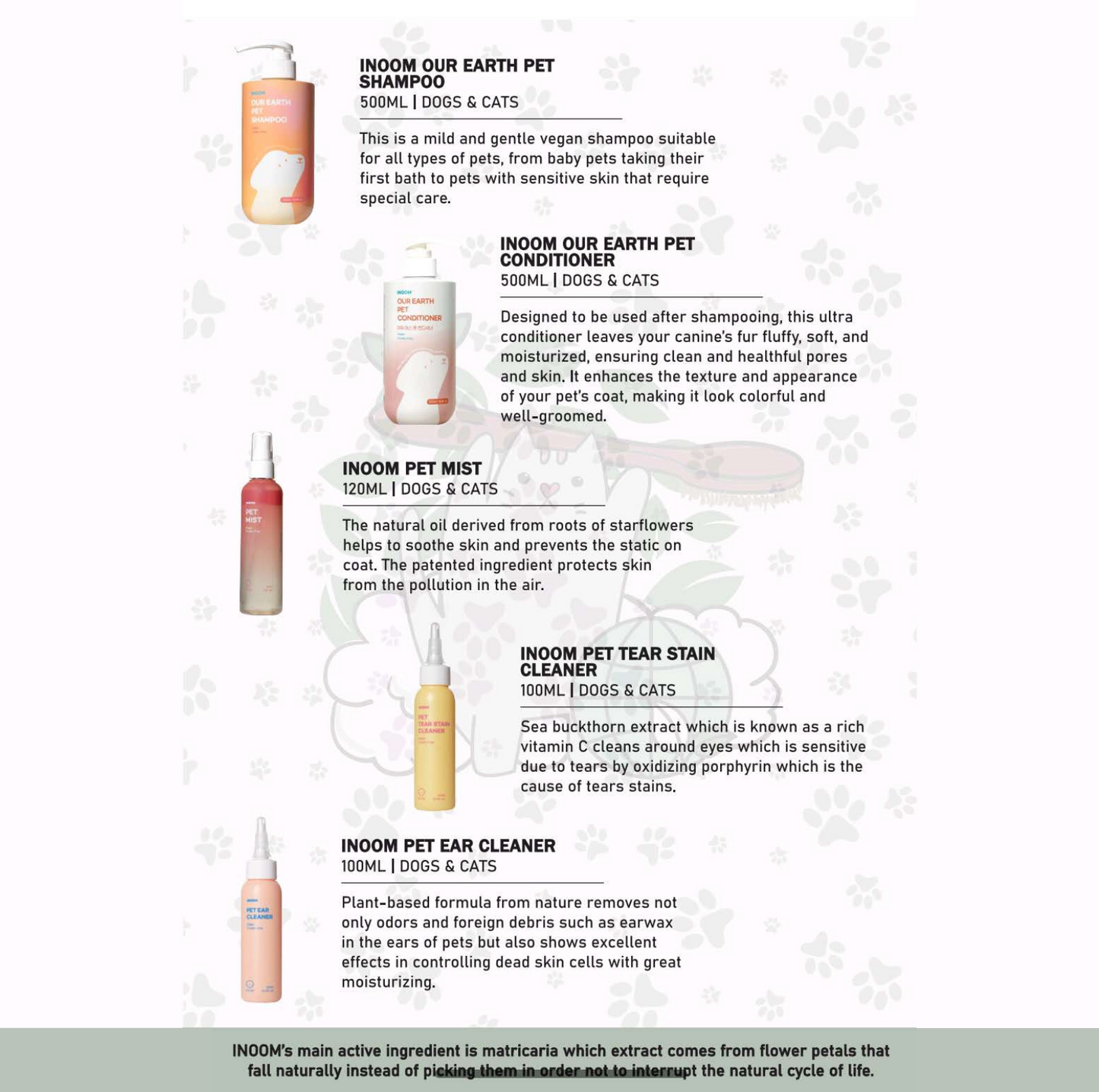 INOOM OUR EARTH Plant-Based Pet Shampoo & Conditioner - Vegan, Cruelty-Free - {{product.type}} - PawPawUp