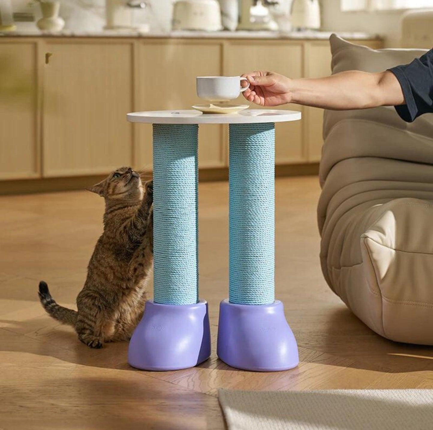 MAKESURE 3-in-1 Cat Scratcher, Bed, and Side Table - Stylish Feline Furniture - {{product.type}} - PawPawUp