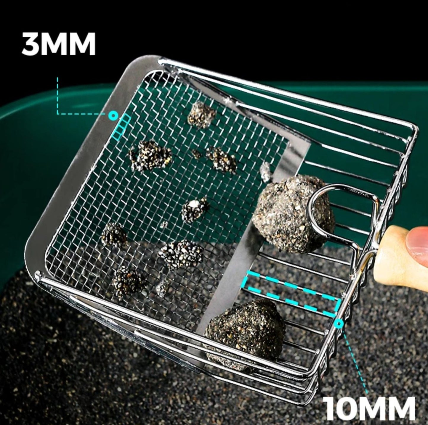 Metal Cat Litter Scoop with Extended Handle - Perfect for PawPuff Ultra Clumping Litter - {{product.type}} - PawPawUp