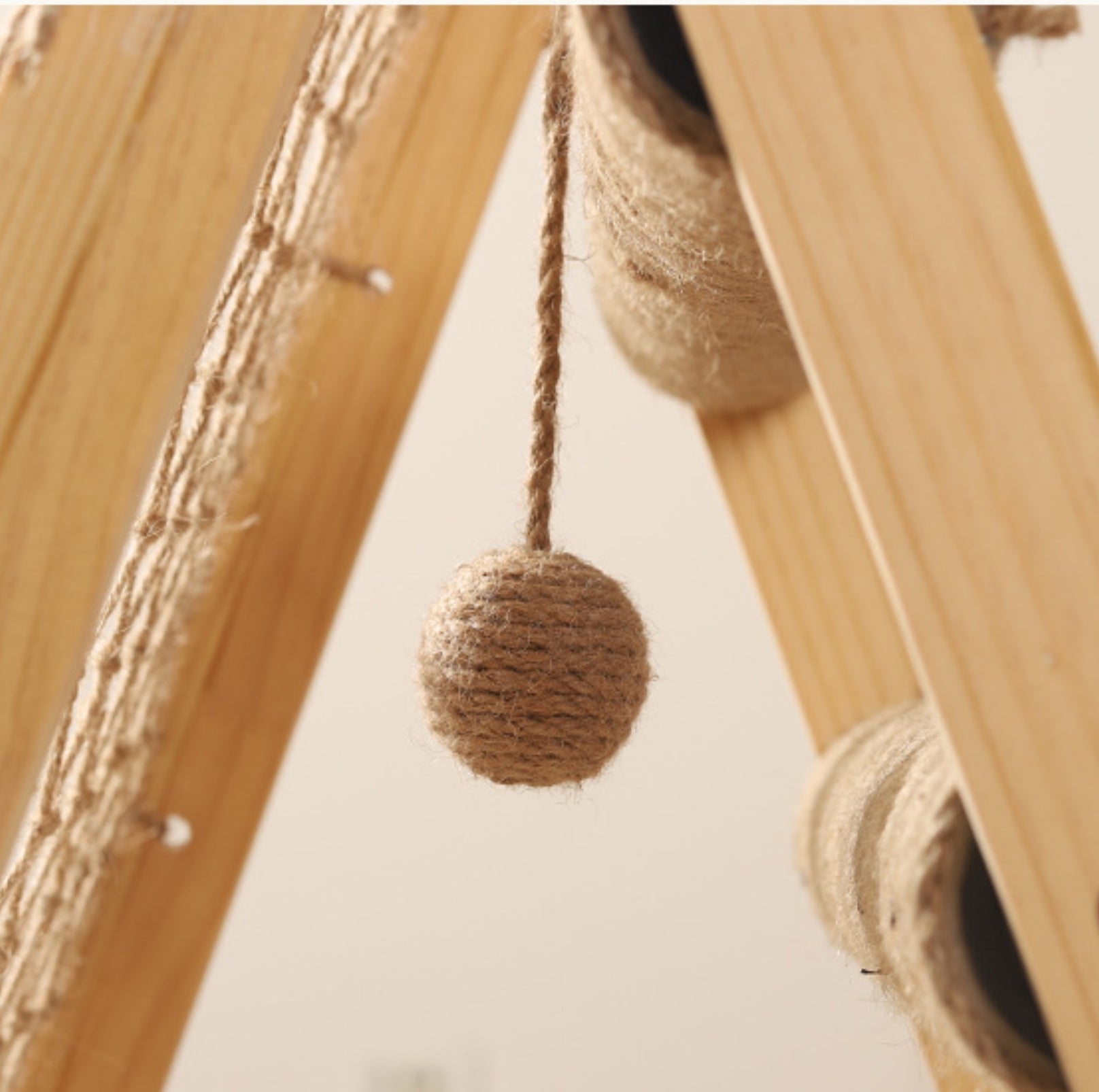 Multi-Functional Cat Playground with Wooden Ladder and Climbing Net - {{product.type}} - PawPawUp