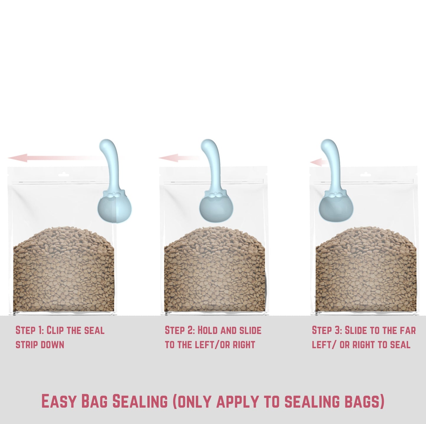 Multifunctional Pet Food Scoop with Bag Clip- Cute Cat Tail Design - {{product.type}} - PawPawUp