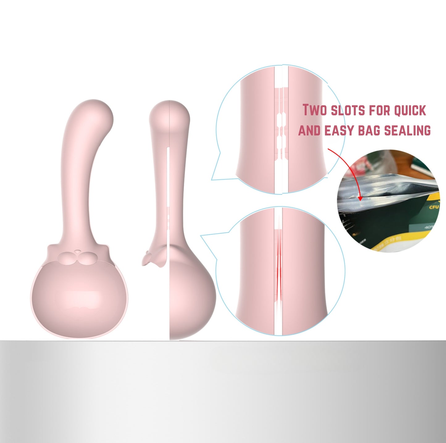 Multifunctional Pet Food Scoop with Bag Clip- Cute Cat Tail Design - {{product.type}} - PawPawUp