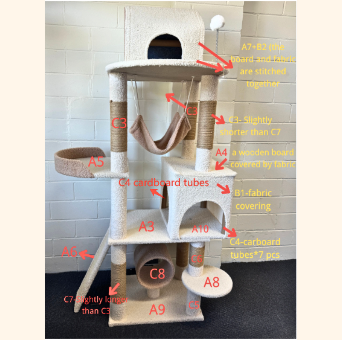 Ona's Cottage Multi-Tier Cat Tree with Cat Scratching Posts - {{product.type}} - PawPawUp