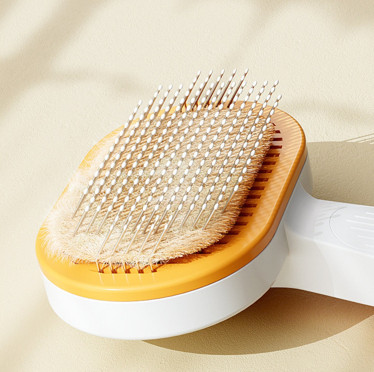 One-Click Self-Cleaning Pet Brush – Angled Design for Easy Grooming - {{product.type}} - PawPawUp