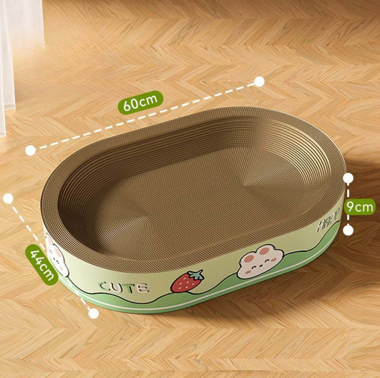 Oversized Oval Corrugated Cat Scratcher Lounge - {{product.type}} - PawPawUp