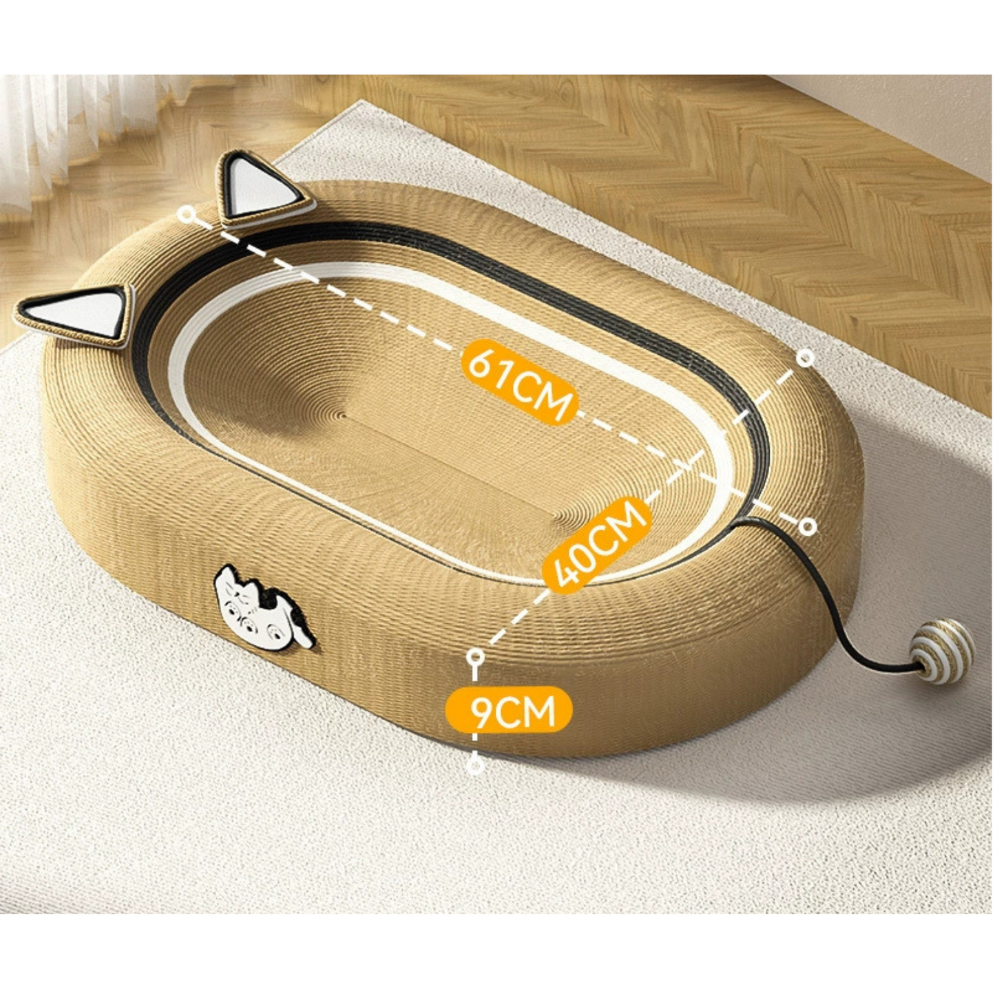 Oversized Oval Sisal Cat Scratcher Lounge - {{product.type}} - PawPawUp