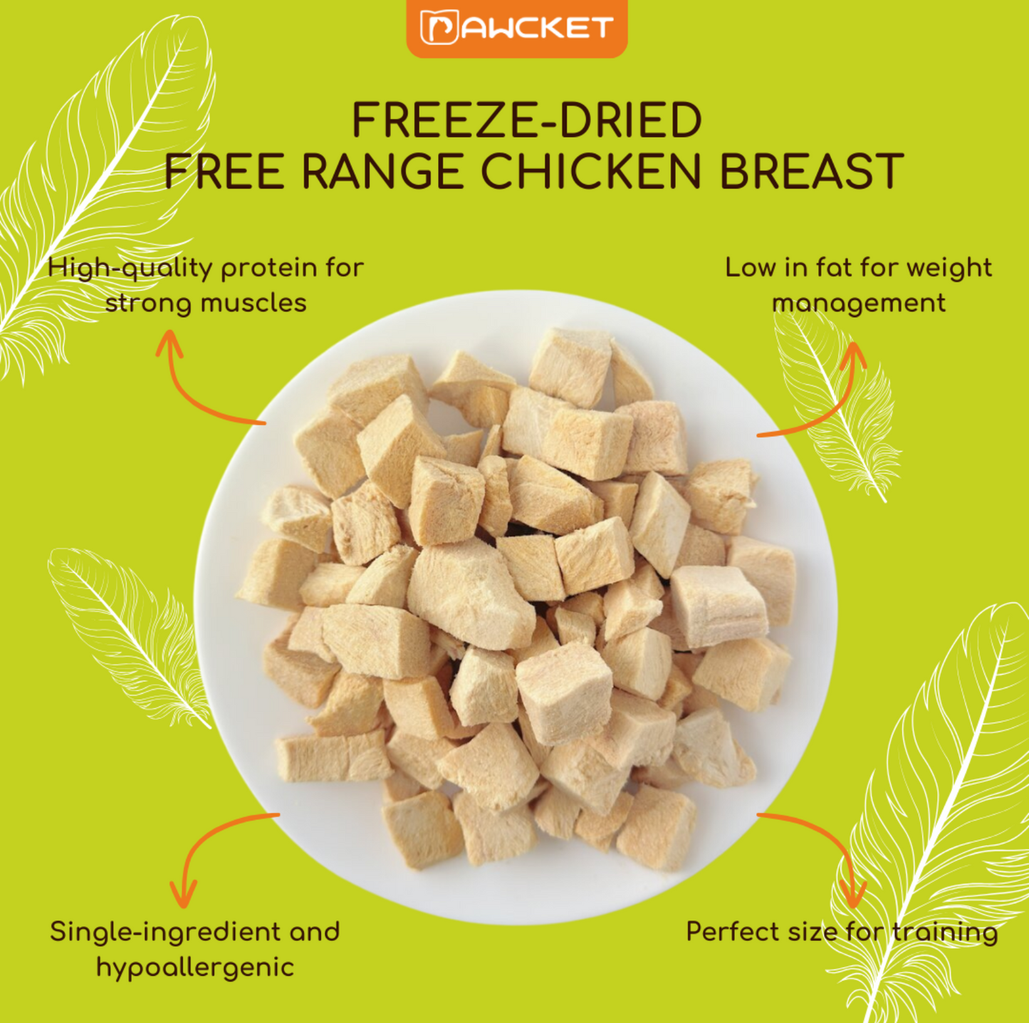 Pawcket Freeze-Dried Free Range Raw Chicken Breast Treat - {{product.type}} - PawPawUp