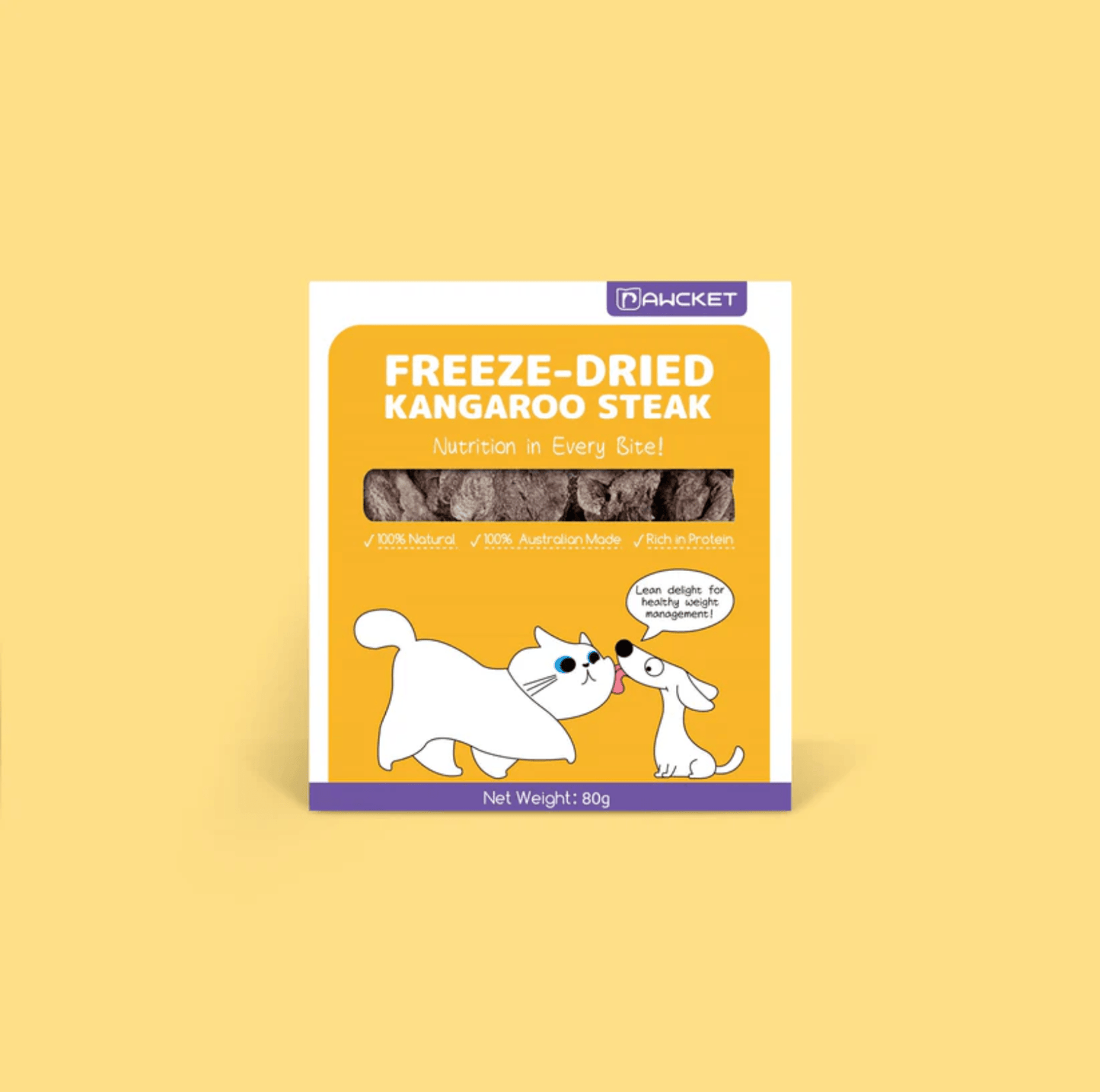 Pawcket Freeze-Dried Raw Kangaroo Steak Treat - {{product.type}} - PawPawUp