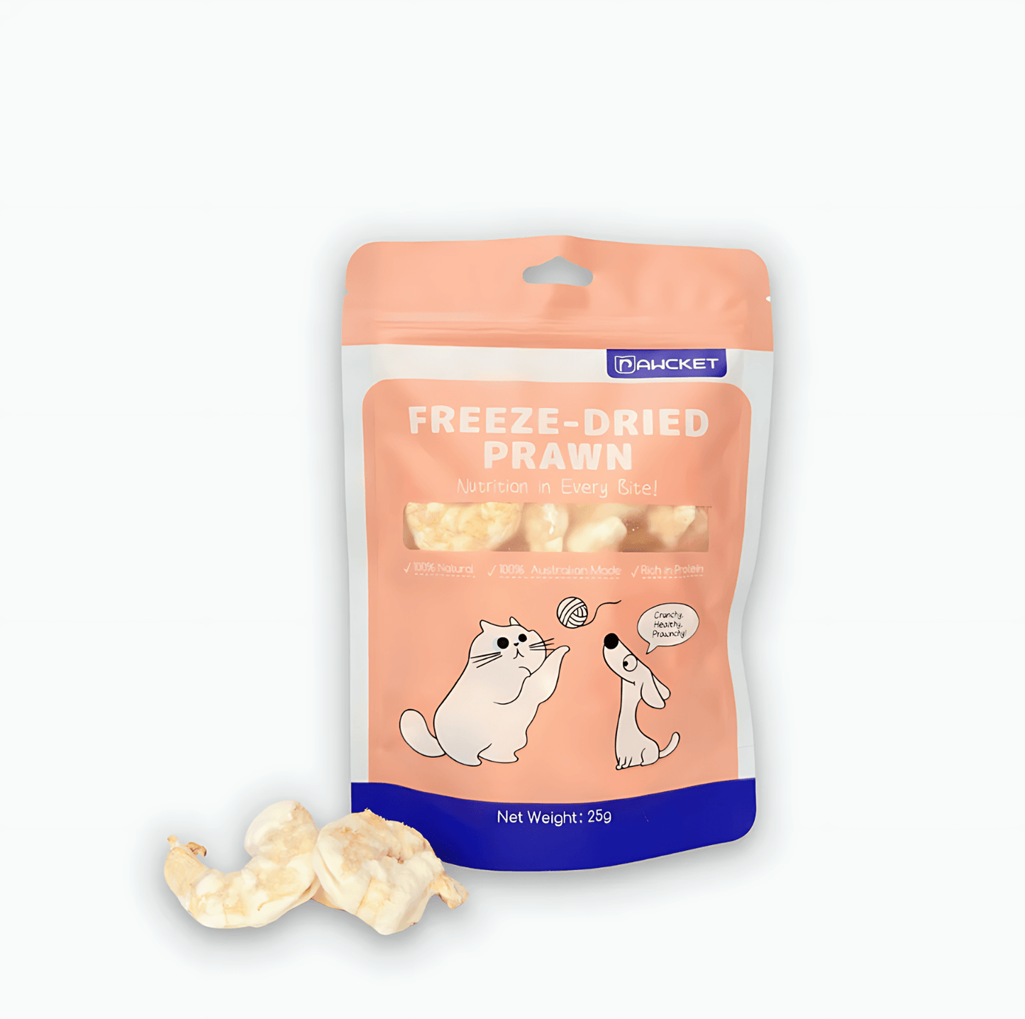 Pawcket Freeze-Dried Raw Prawn | Dog and Cat Treat - {{product.type}} - PawPawUp
