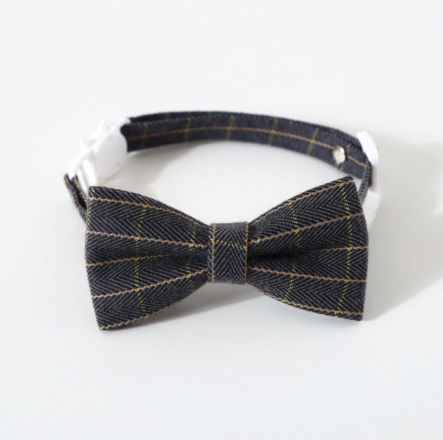 Pet Adjustable Bow/Tie Collar with Plaid Pattern - {{product.type}} - PawPawUp