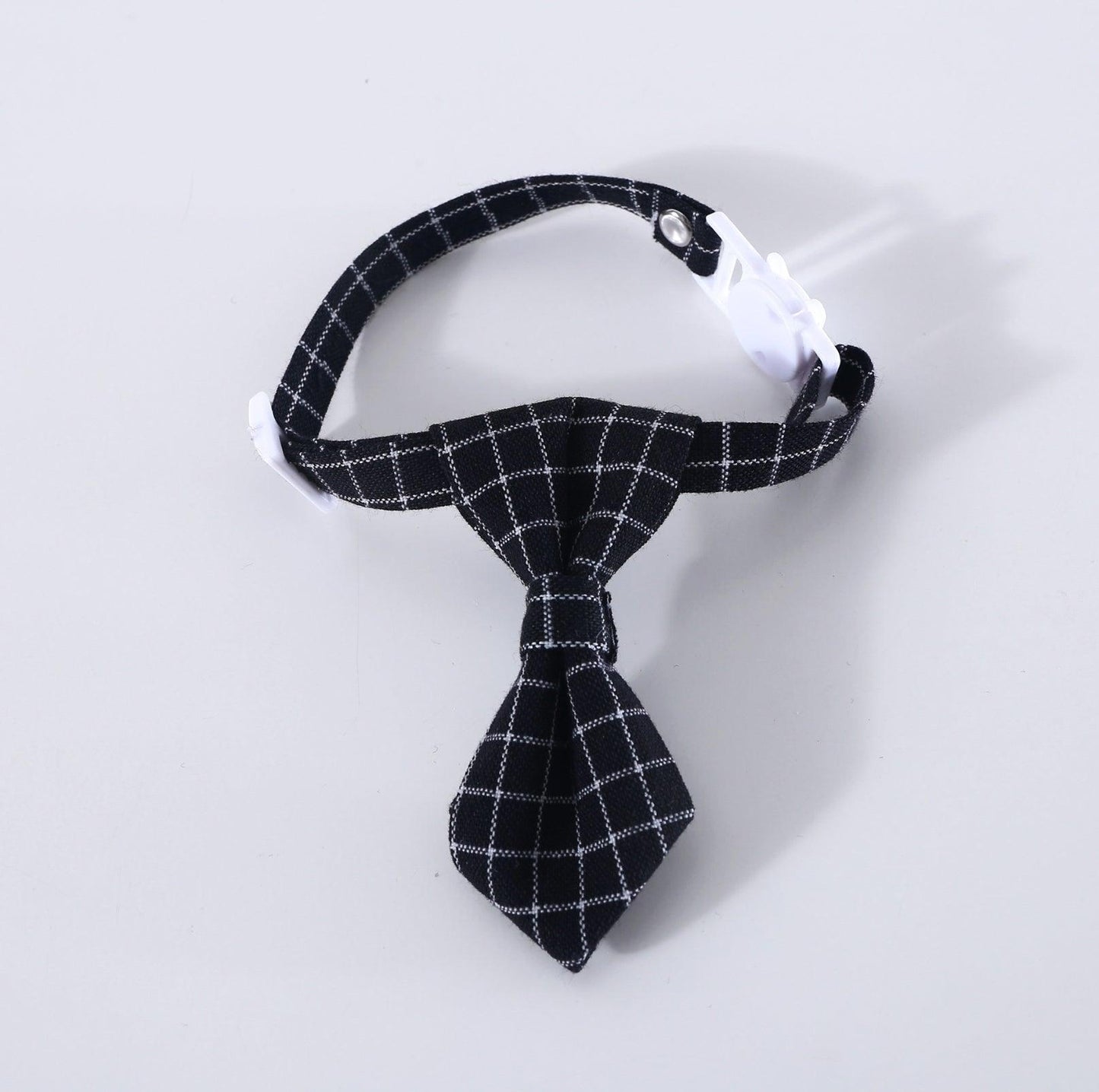 Pet Adjustable Bow/Tie Collar with Plaid Pattern - {{product.type}} - PawPawUp