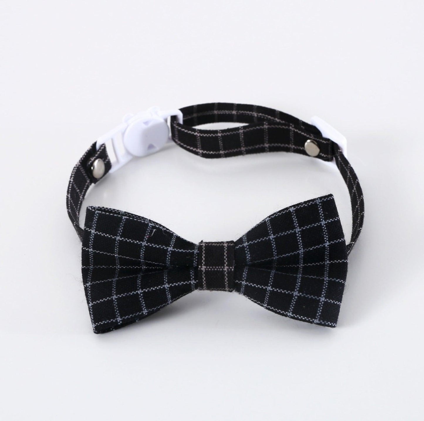 Pet Adjustable Bow/Tie Collar with Plaid Pattern - {{product.type}} - PawPawUp