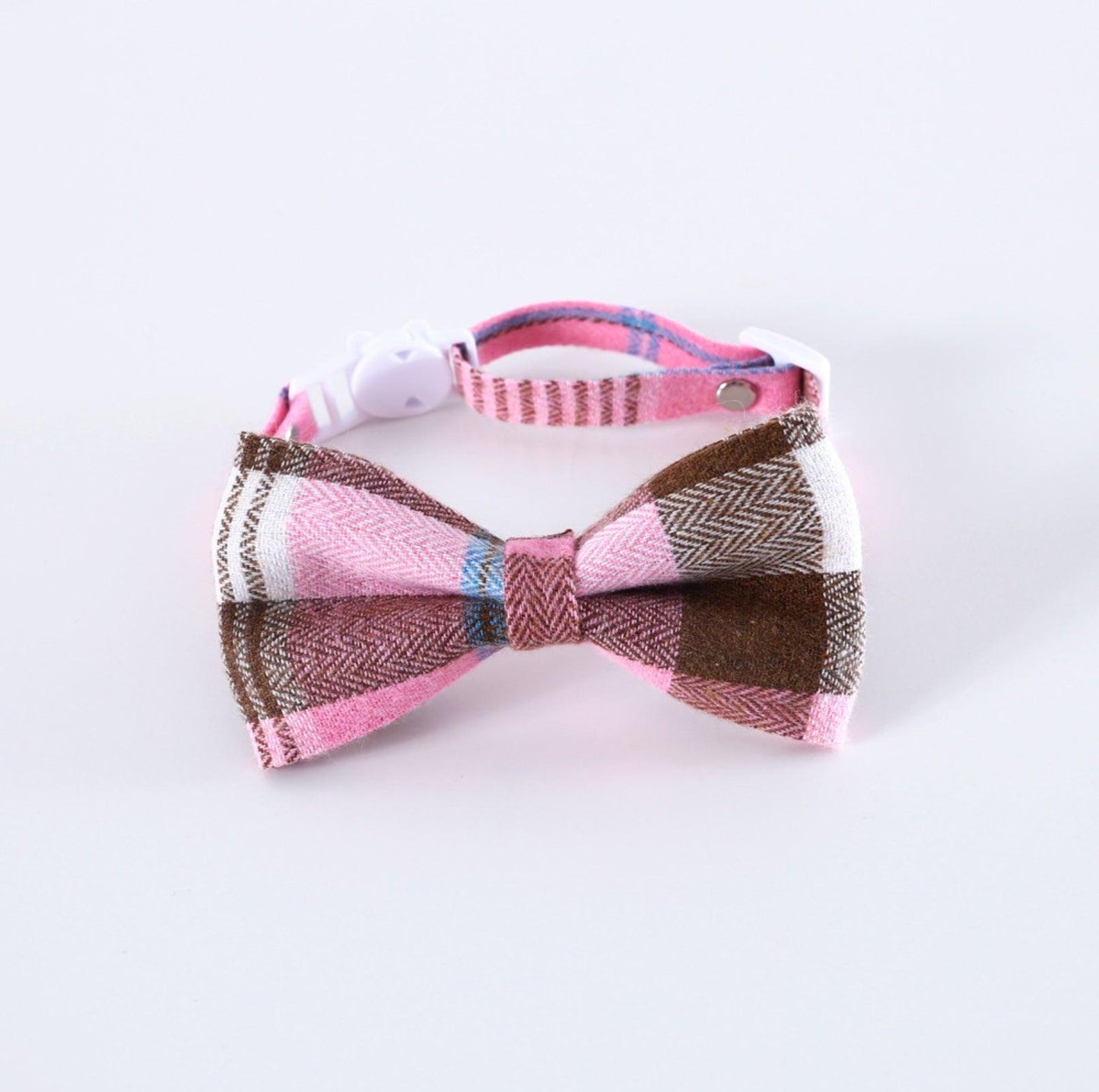 Pet Adjustable Bow/Tie Collar with Plaid Pattern - {{product.type}} - PawPawUp