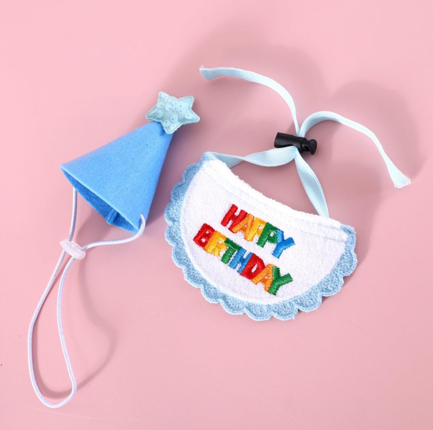 Pet Birthday Ensemble: Stylish Hat & Bib Accessory Set - {{product.type}} - PawPawUp