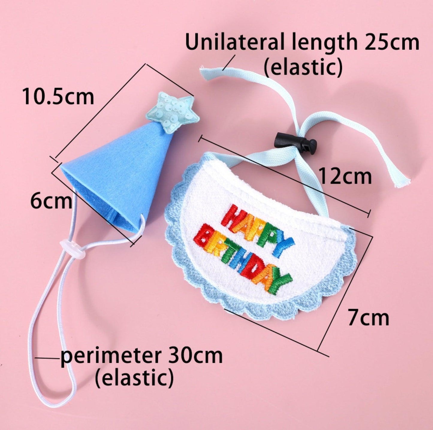 Pet Birthday Ensemble: Stylish Hat & Bib Accessory Set - {{product.type}} - PawPawUp