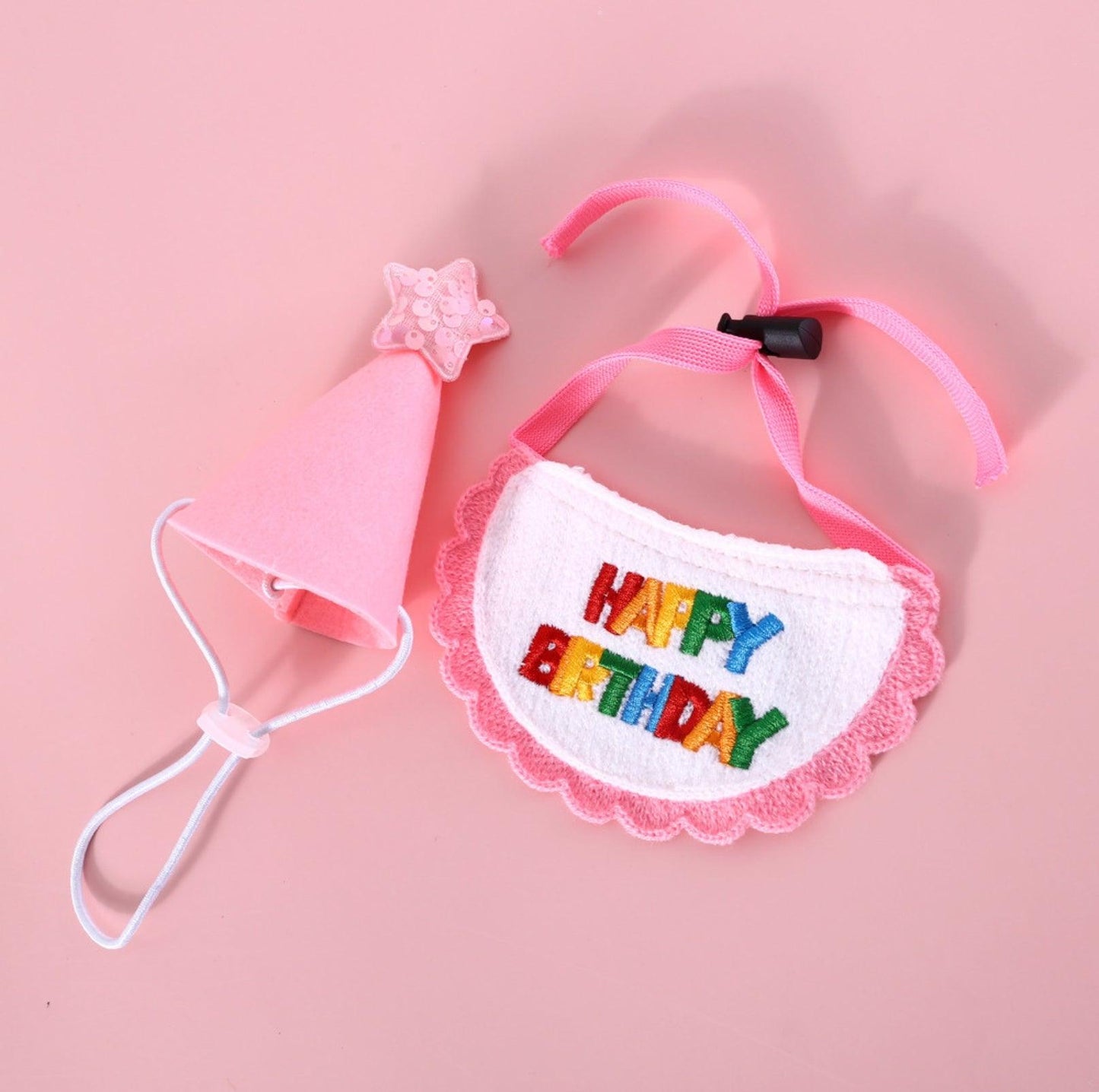 Pet Birthday Ensemble: Stylish Hat & Bib Accessory Set - {{product.type}} - PawPawUp