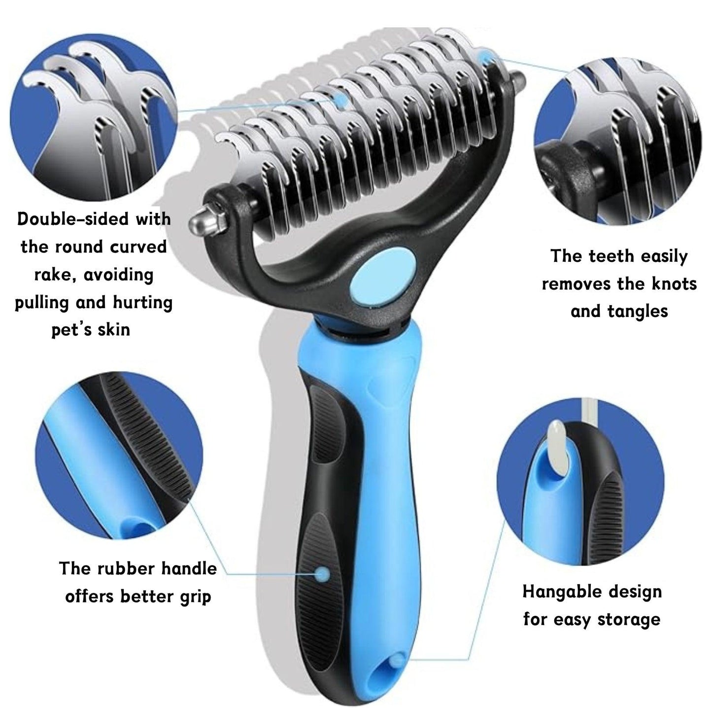 Pet Grooming Comb for Cats and Dogs - Shedding and Dematting - {{product.type}} - PawPawUp