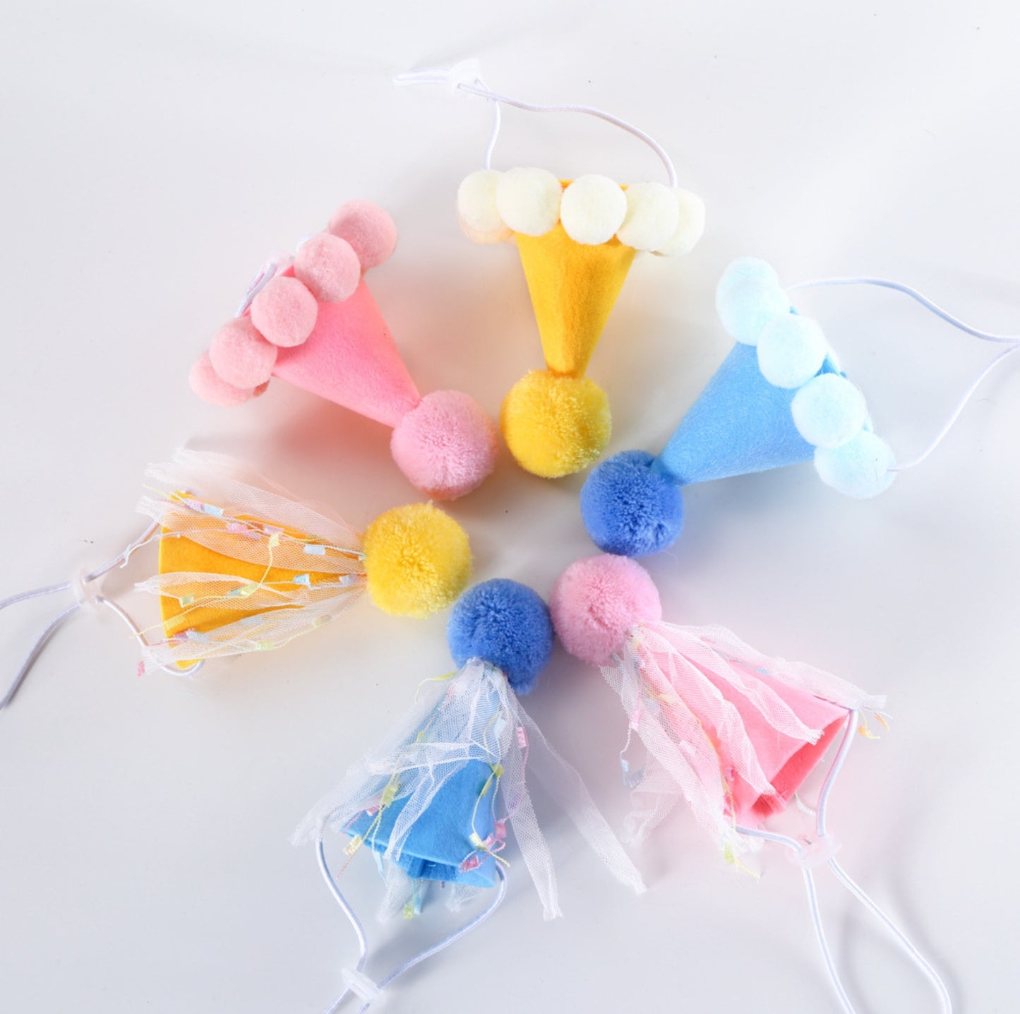 Pet Pom-pom and Tassel Party Birthday Hat Accessories - {{product.type}} - PawPawUp