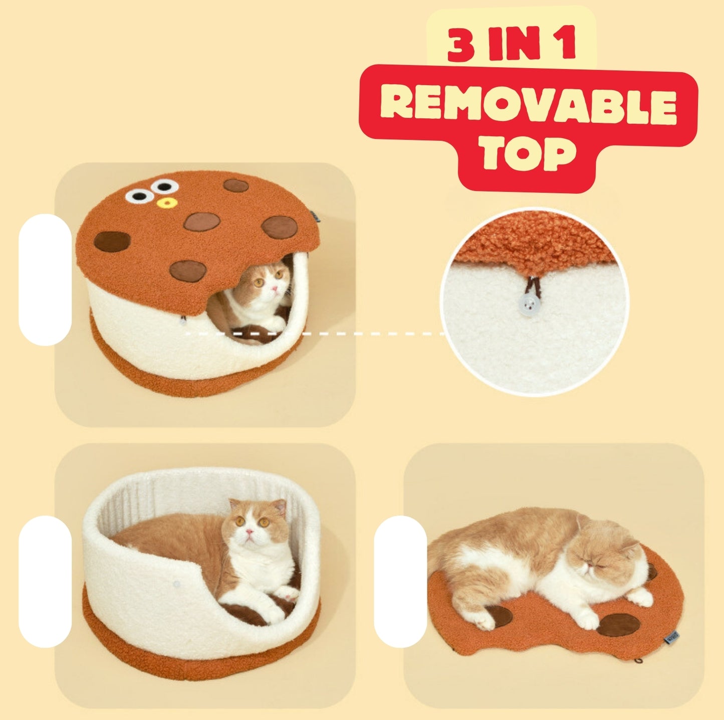 PurLab Biscuit Style Pet Bed - {{product.type}} - PawPawUp