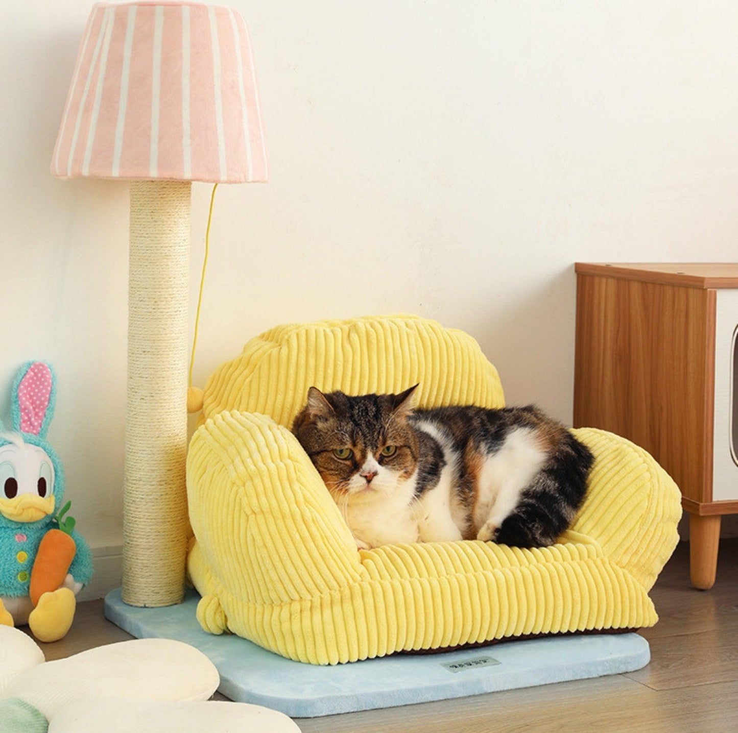 PurLab Multifunctional Cat Lounge - Cozy Sofa Style Cat Bed & Scratch Post - {{product.type}} - PawPawUp