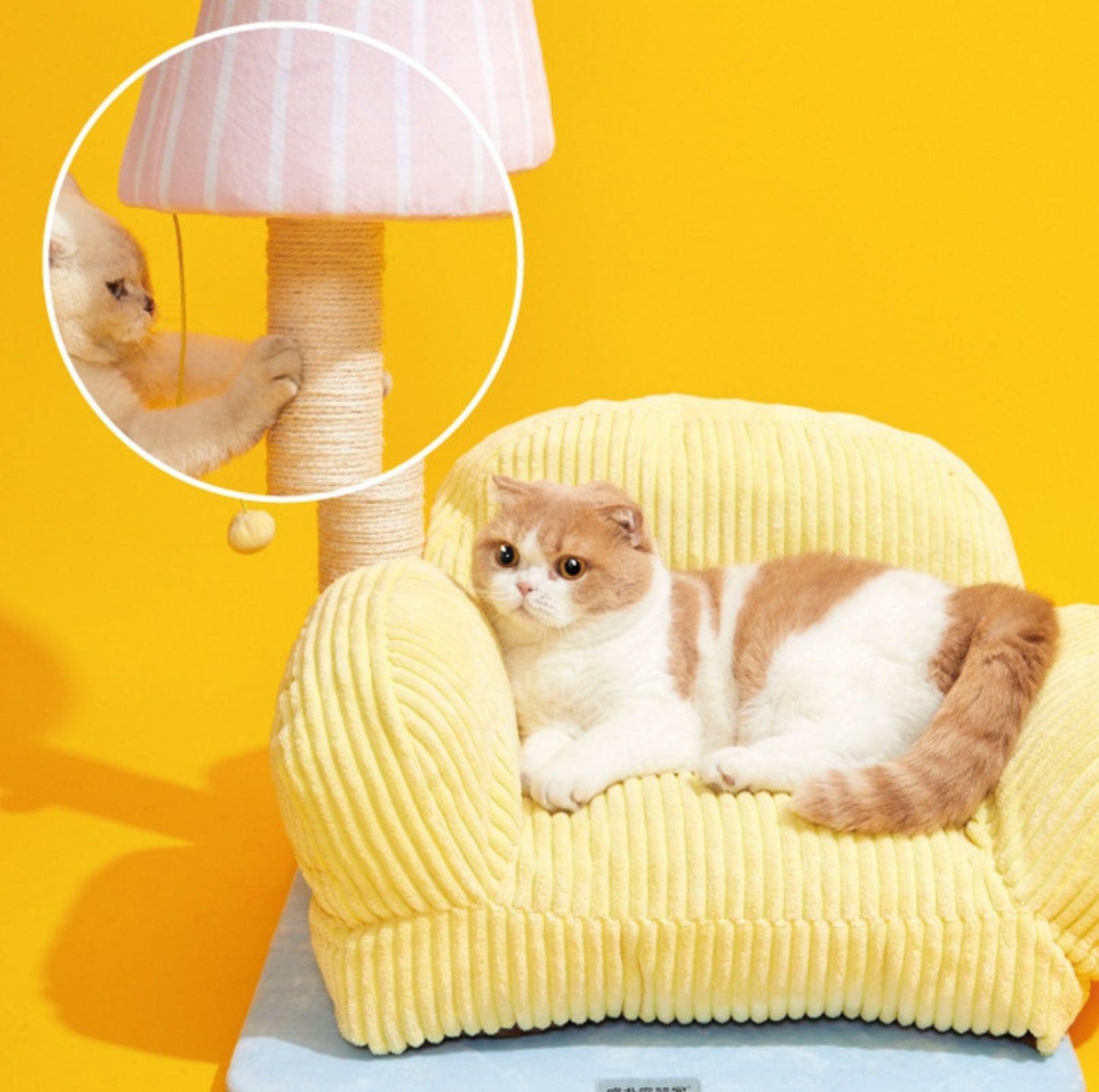 PurLab Multifunctional Cat Lounge - Cozy Sofa Style Cat Bed & Scratch Post - {{product.type}} - PawPawUp