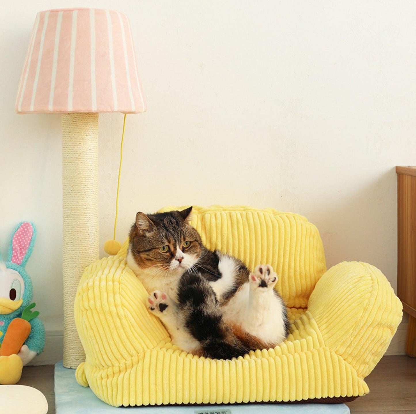 PurLab Multifunctional Cat Lounge - Cozy Sofa Style Cat Bed & Scratch Post - {{product.type}} - PawPawUp