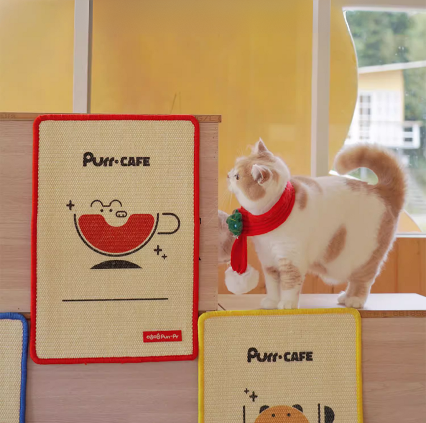 Purr Café Wall-Mount Sisal Cat Scratcher - {{product.type}} - PawPawUp