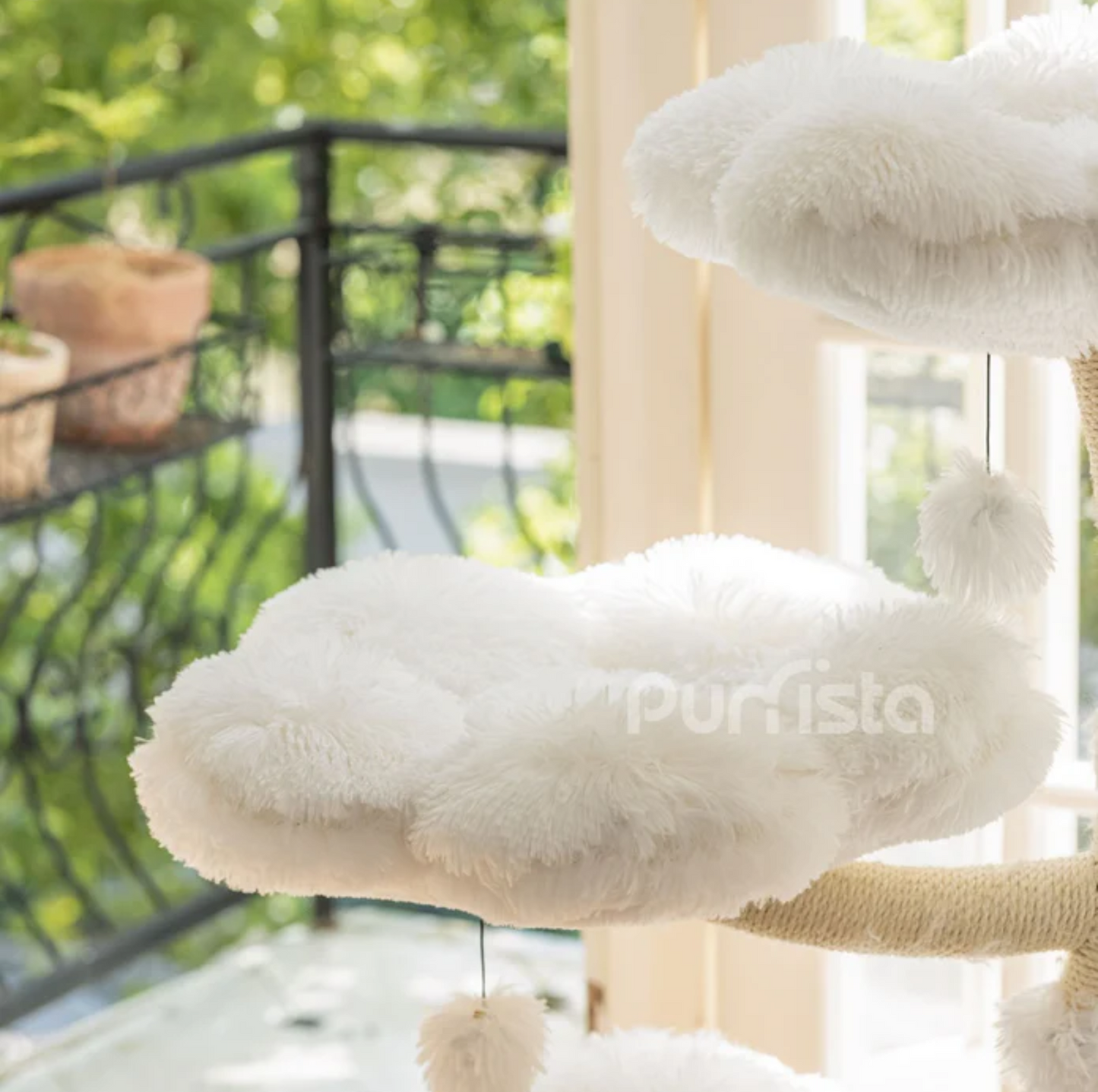 Purrista Mushroom Cat Tree 120cm (Three-Layer) - White - {{product.type}} - PawPawUp