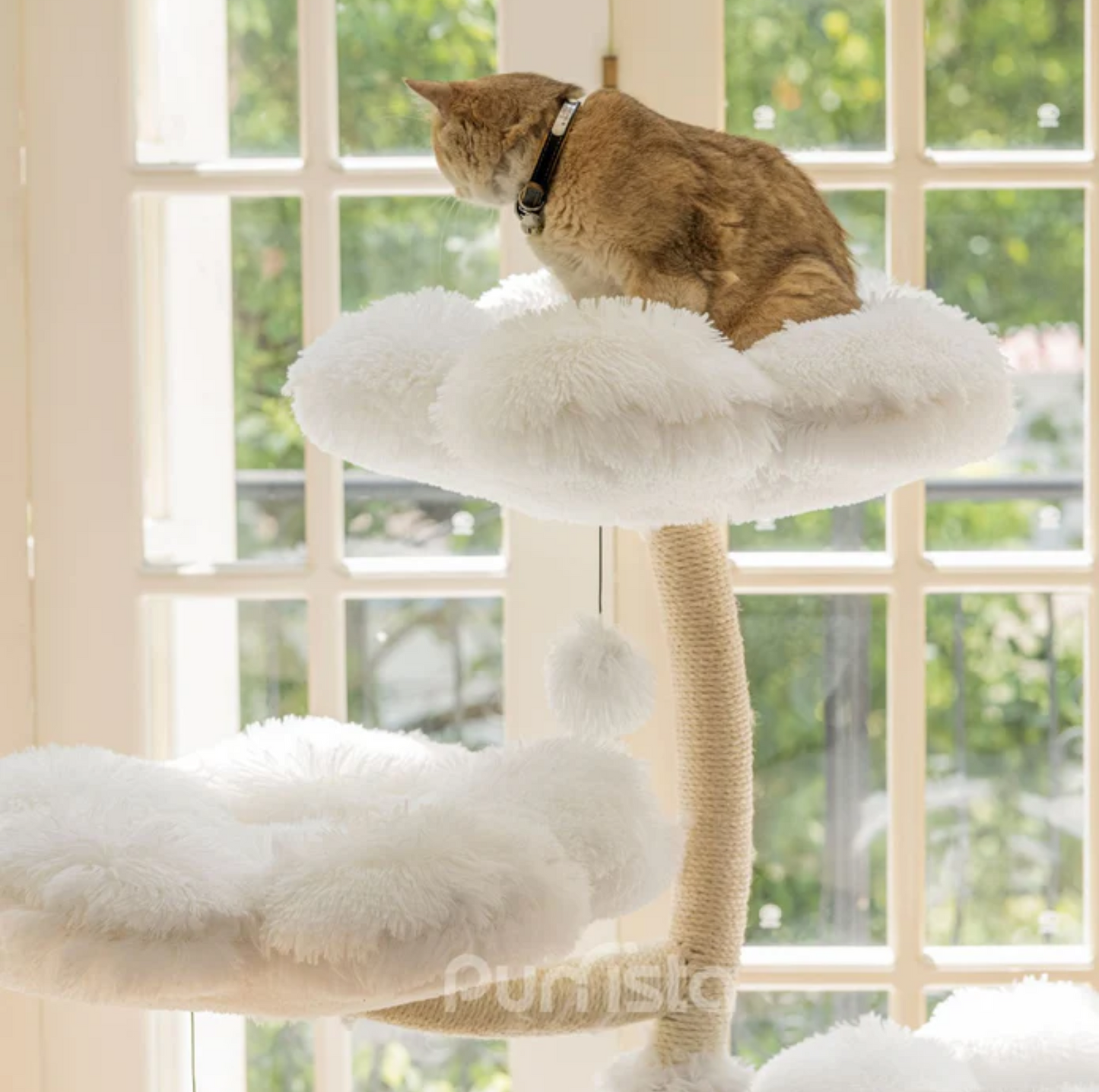 Purrista Mushroom Cat Tree 120cm (Three-Layer) - White - {{product.type}} - PawPawUp