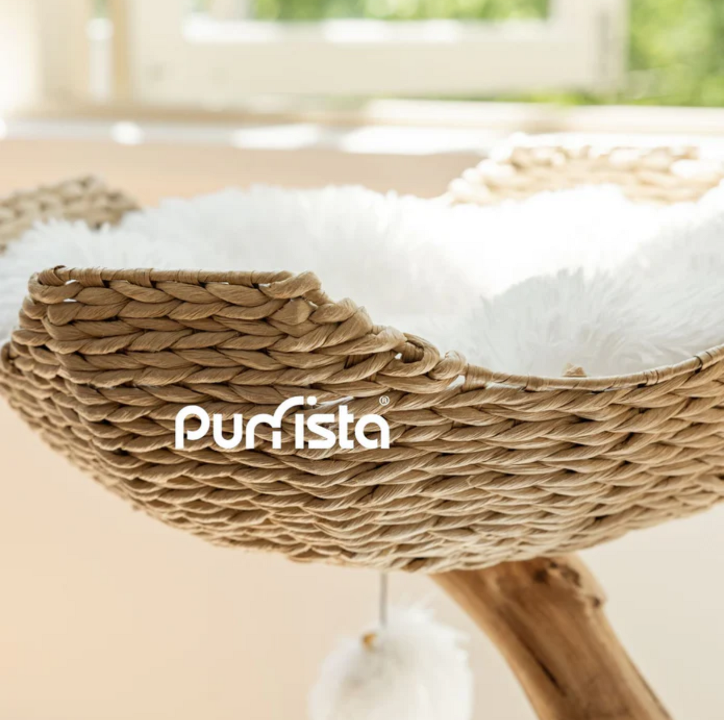 Purrista Natural Wood Basket 130cm Cat Tree (Three-Layer) - {{product.type}} - PawPawUp