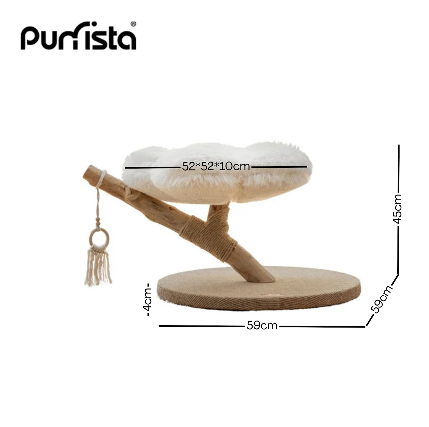 Purrista Natural Wood Cloud Cat Tree (Single-Layer) - {{product.type}} - PawPawUp