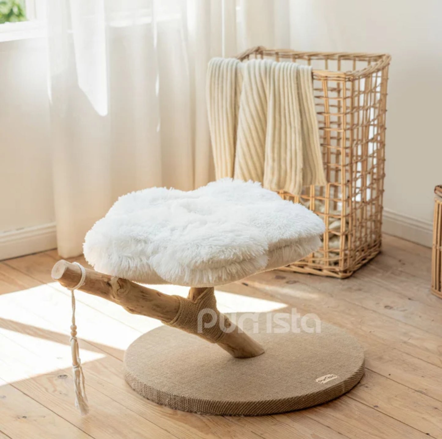 Purrista Natural Wood Cloud Cat Tree (Single-Layer) - {{product.type}} - PawPawUp