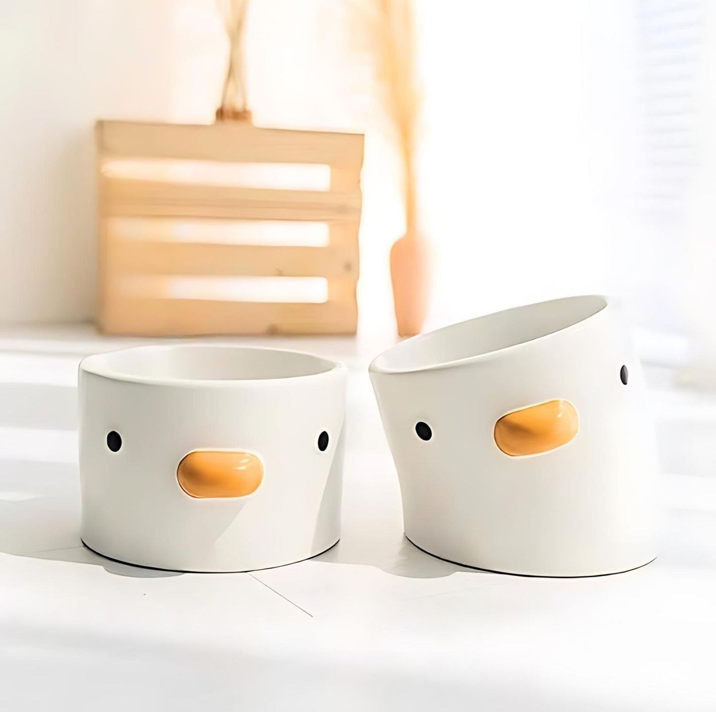 PURROOM Little Chicken Flat Ceramic Cat Bowls and Dog Bowls - {{product.type}} - PawPawUp