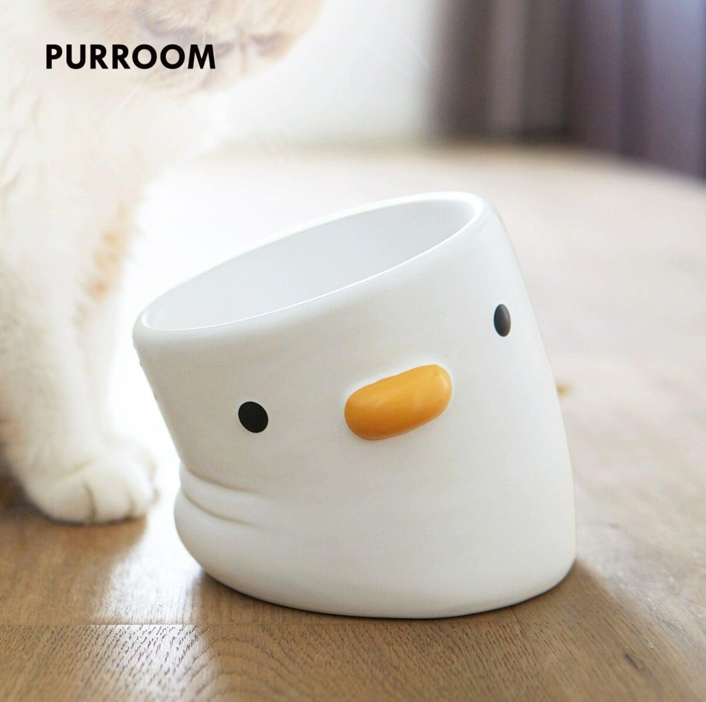 PURROOM Little Chicken Series - Plump Crooked Neck Ceramic Pet Bowl - {{product.type}} - PawPawUp