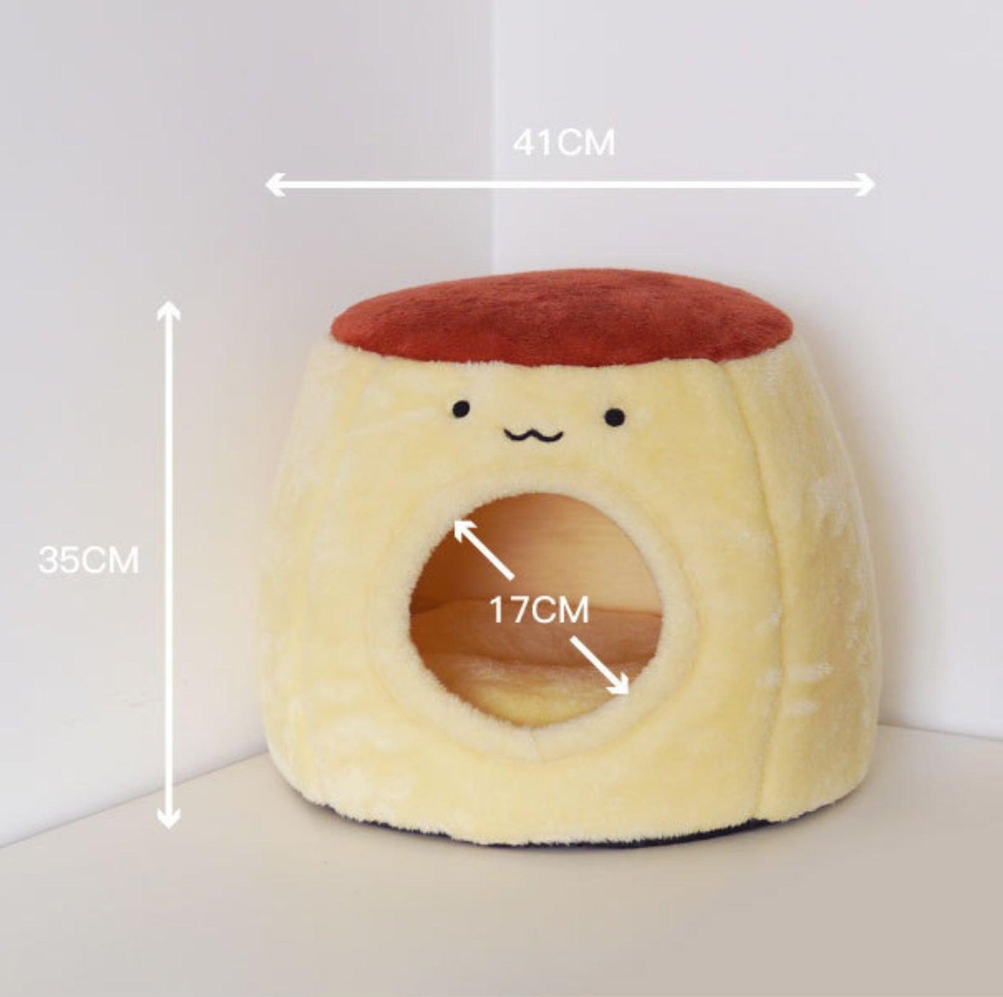 PURROOM Pudding-Shaped Plush Pet Bed - {{product.type}} - PawPawUp