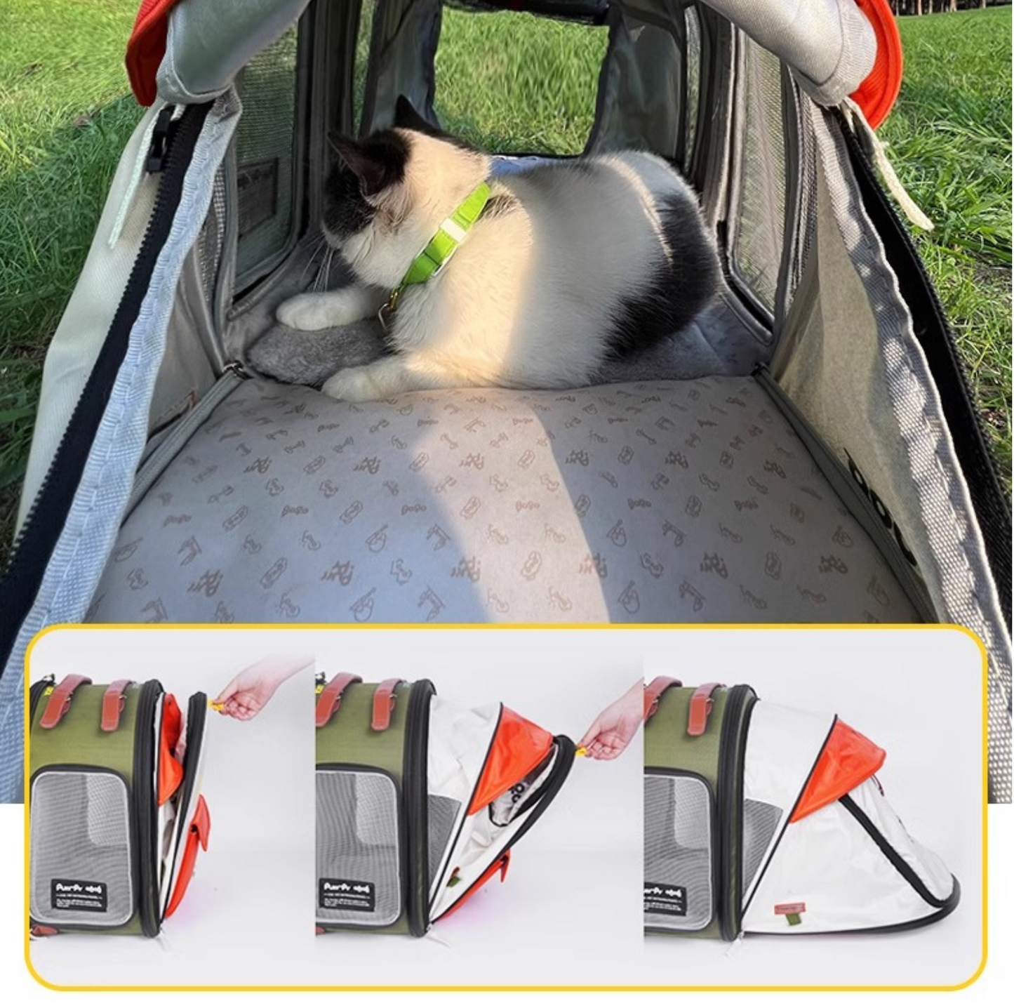 Purrpy Multifunctional Pet Backpack & Tent Car Carrier - {{product.type}} - PawPawUp