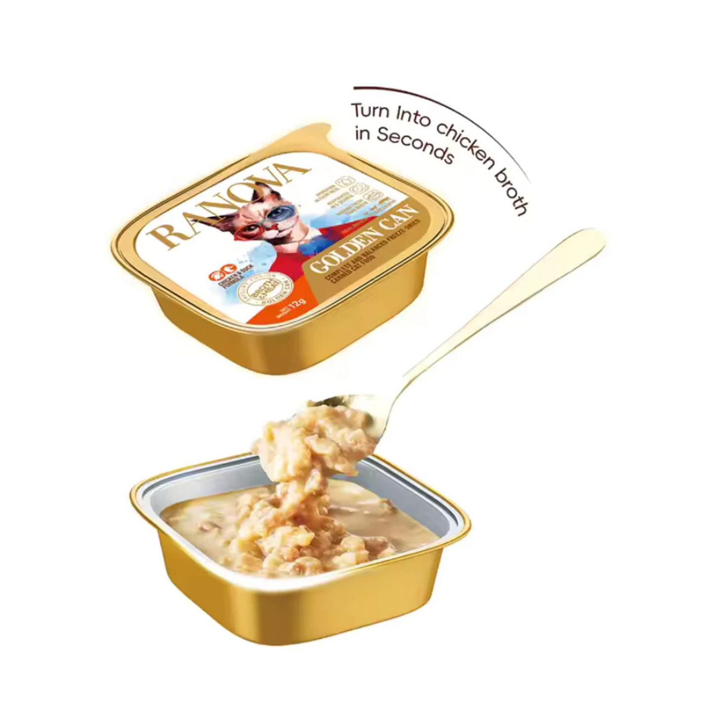 RANOVA Complete Freeze-Dried Canned Cat Food - Golden Can, Chicken & Duck (12g) - {{product.type}} - PawPawUp
