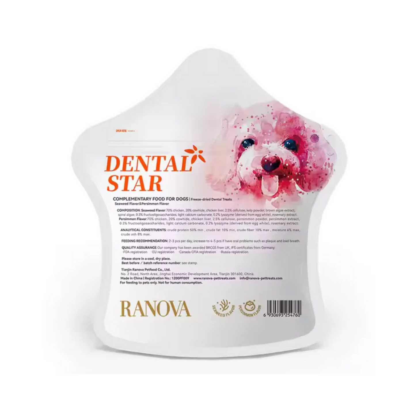 RANOVA Freeze Dried Dog Teeth Cleaning Treats - Dental Star 45g - {{product.type}} - PawPawUp