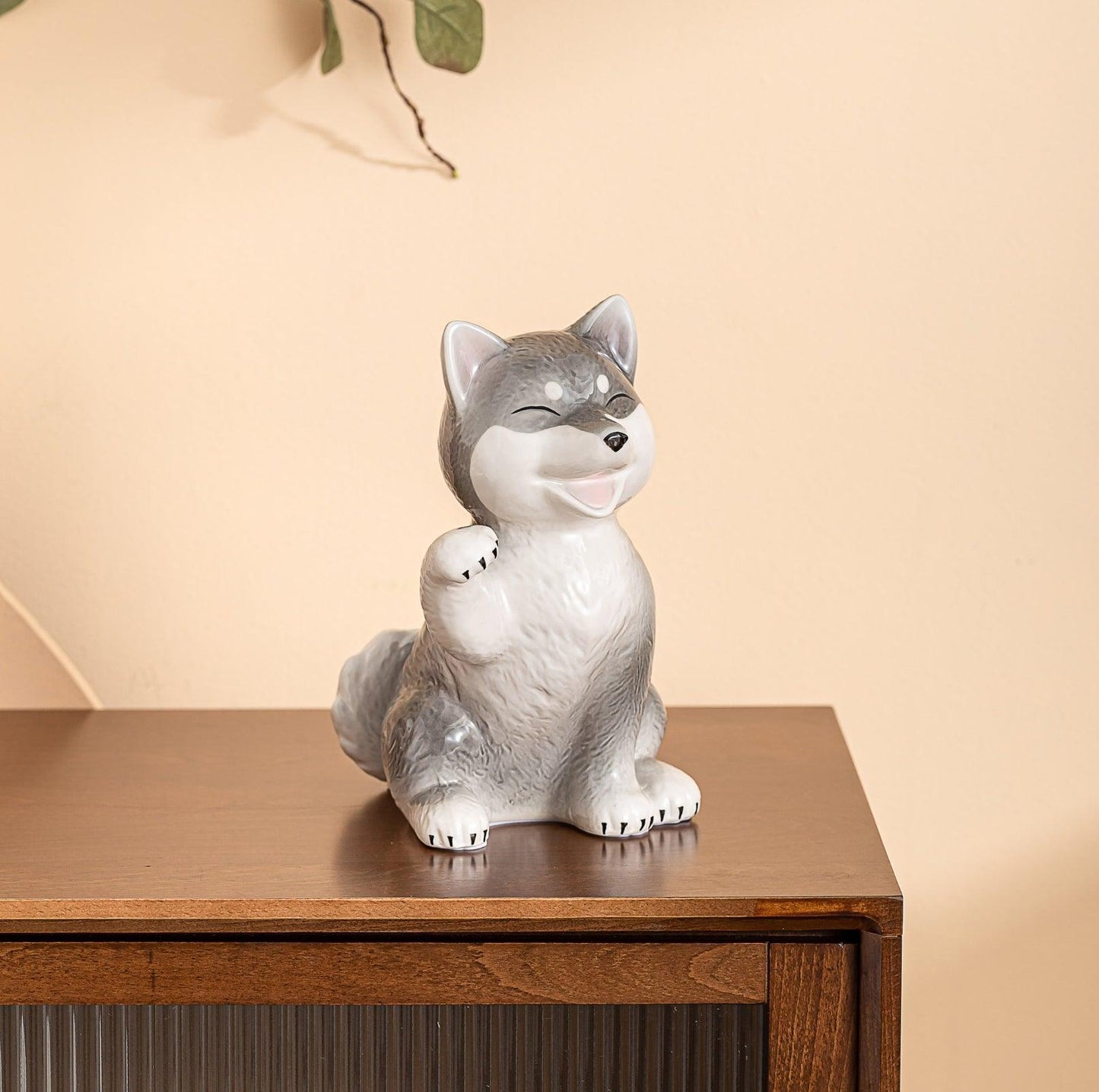 Shiba Dog-Inspired Ceramic Home Decor Ornament- With Randomly Selected Bib Accessory - {{product.type}} - PawPawUp